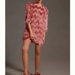 Hutch Fringed Chevron Dress Size XS NWT